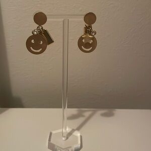 *RARE* Madewell Gold smiley Dangle Cluster Earrings